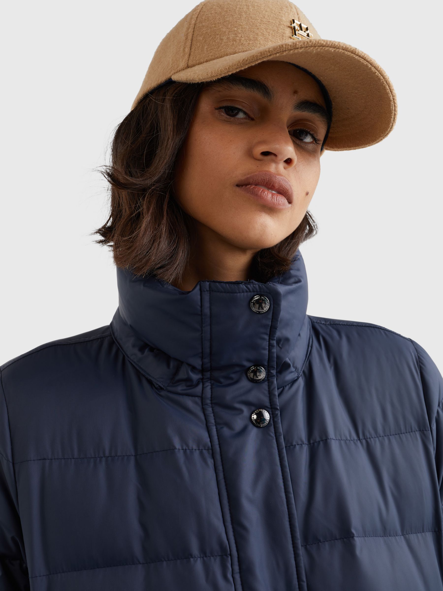 Tommy Hilfiger Tyra Down Padded Coat, Desert Sky at John Lewis & Partners
