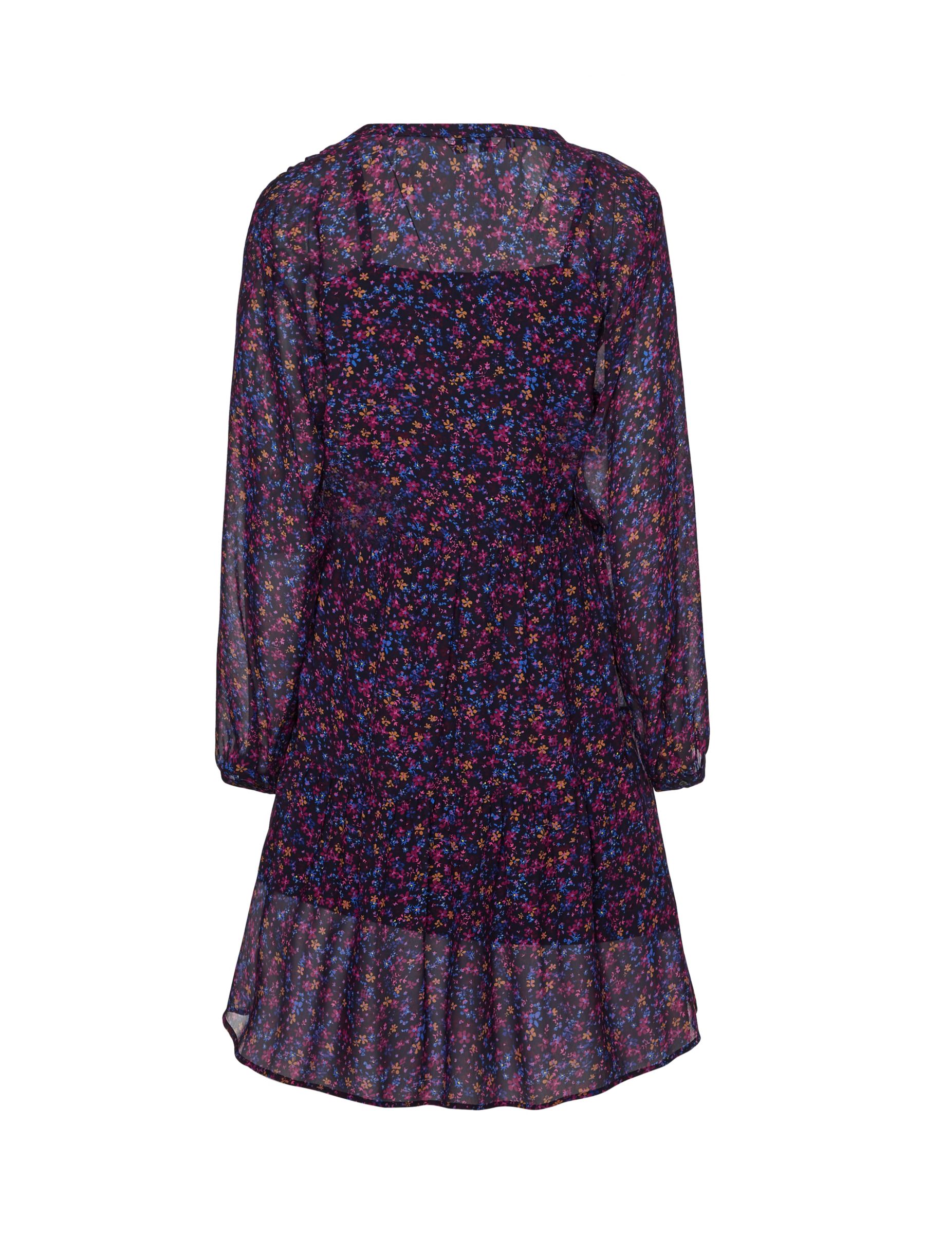 Tommy Hilfiger Floral Print Chiffon Shirt Dress, Blue/Multi at John Lewis &  Partners