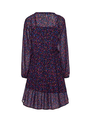 Tommy Hilfiger Floral Print Chiffon Shirt Dress, Blue/Multi