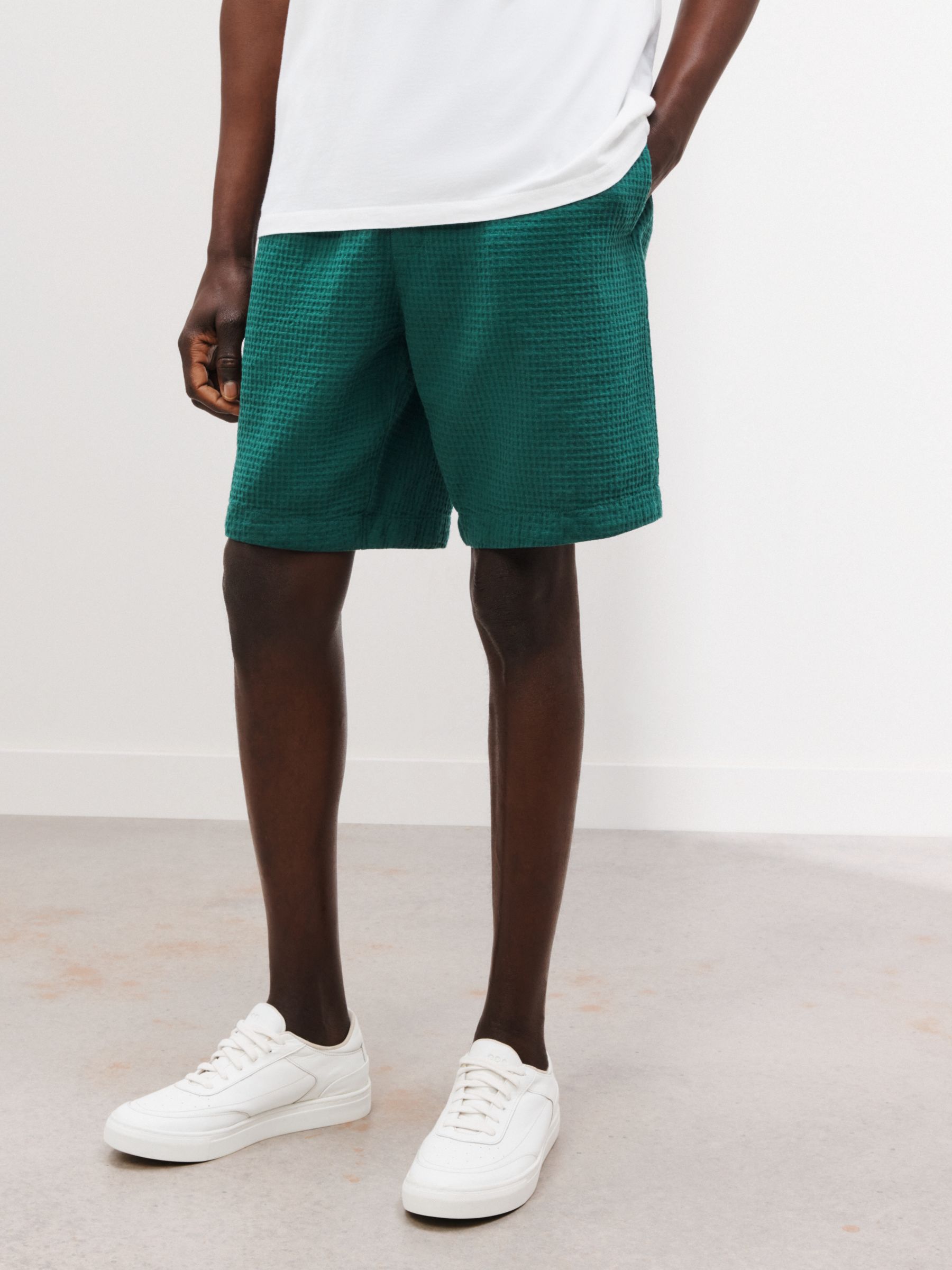 Waffle Shorts, Textured Cotton, Ink