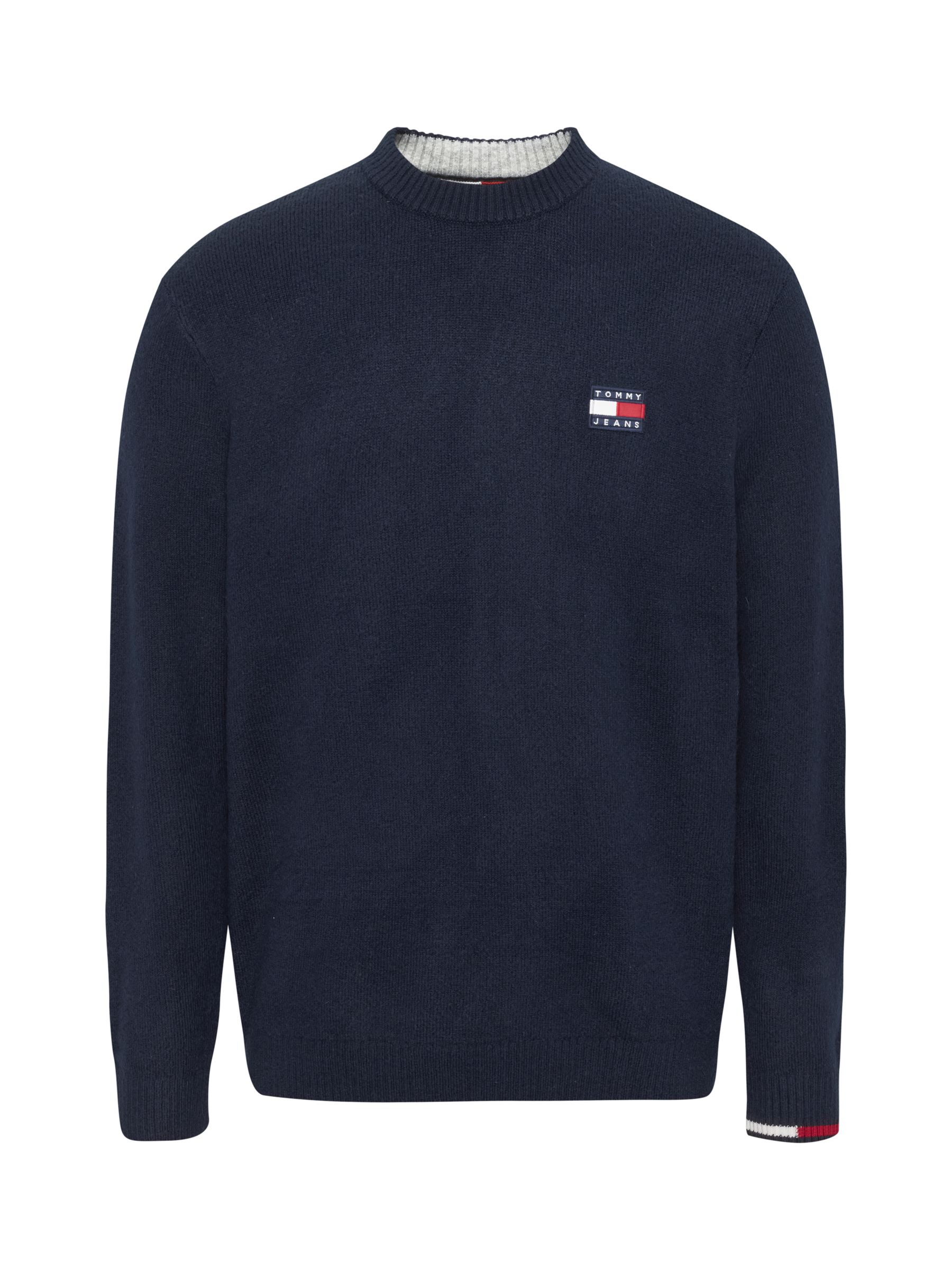 Tommy Jeans Relaxed Badge Jumper, Twilight Navy at John Lewis & Partners