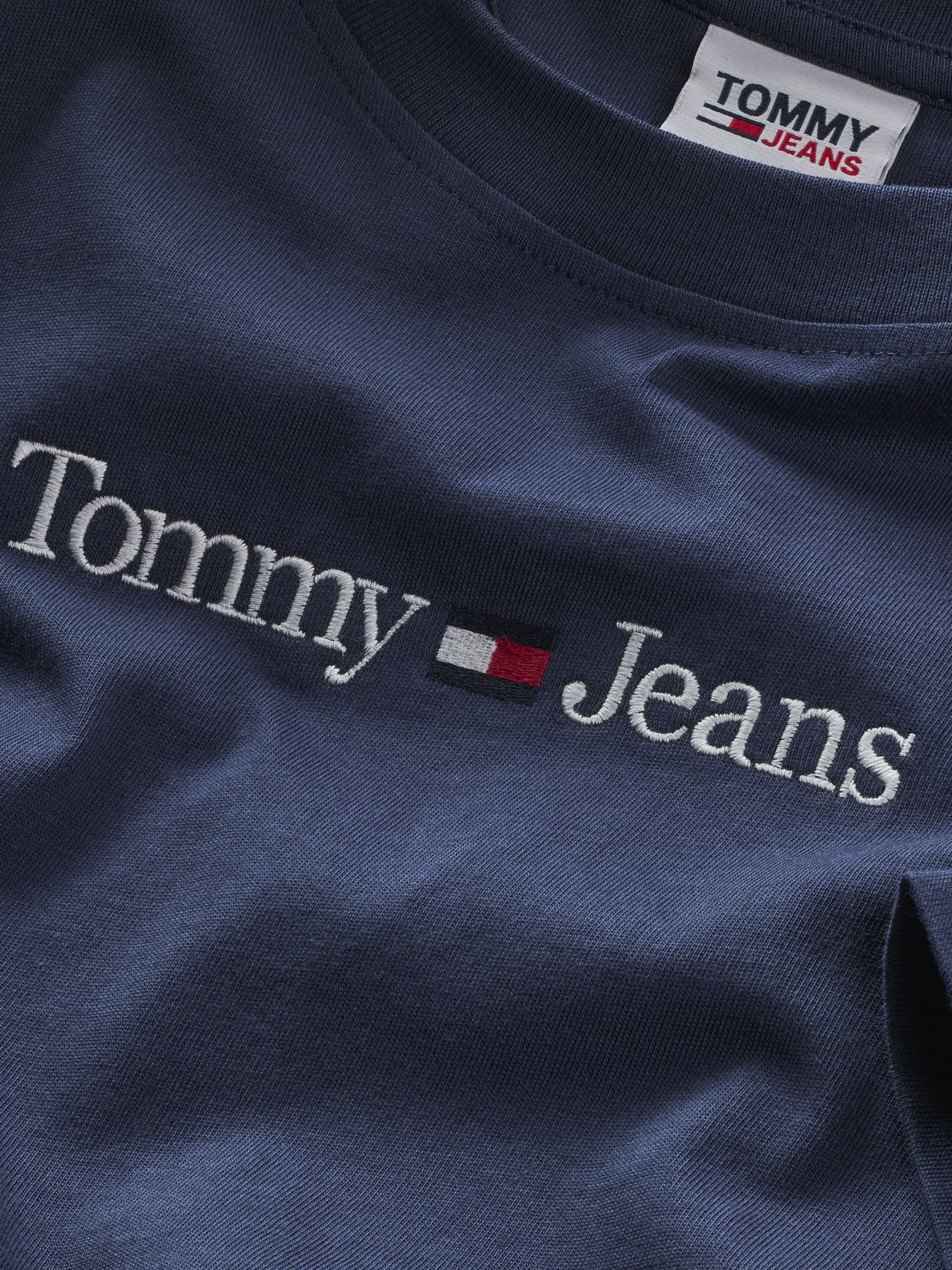 Tommy Jeans Classic Linear Logo T-Shirt, Twilight Navy at John Lewis ...