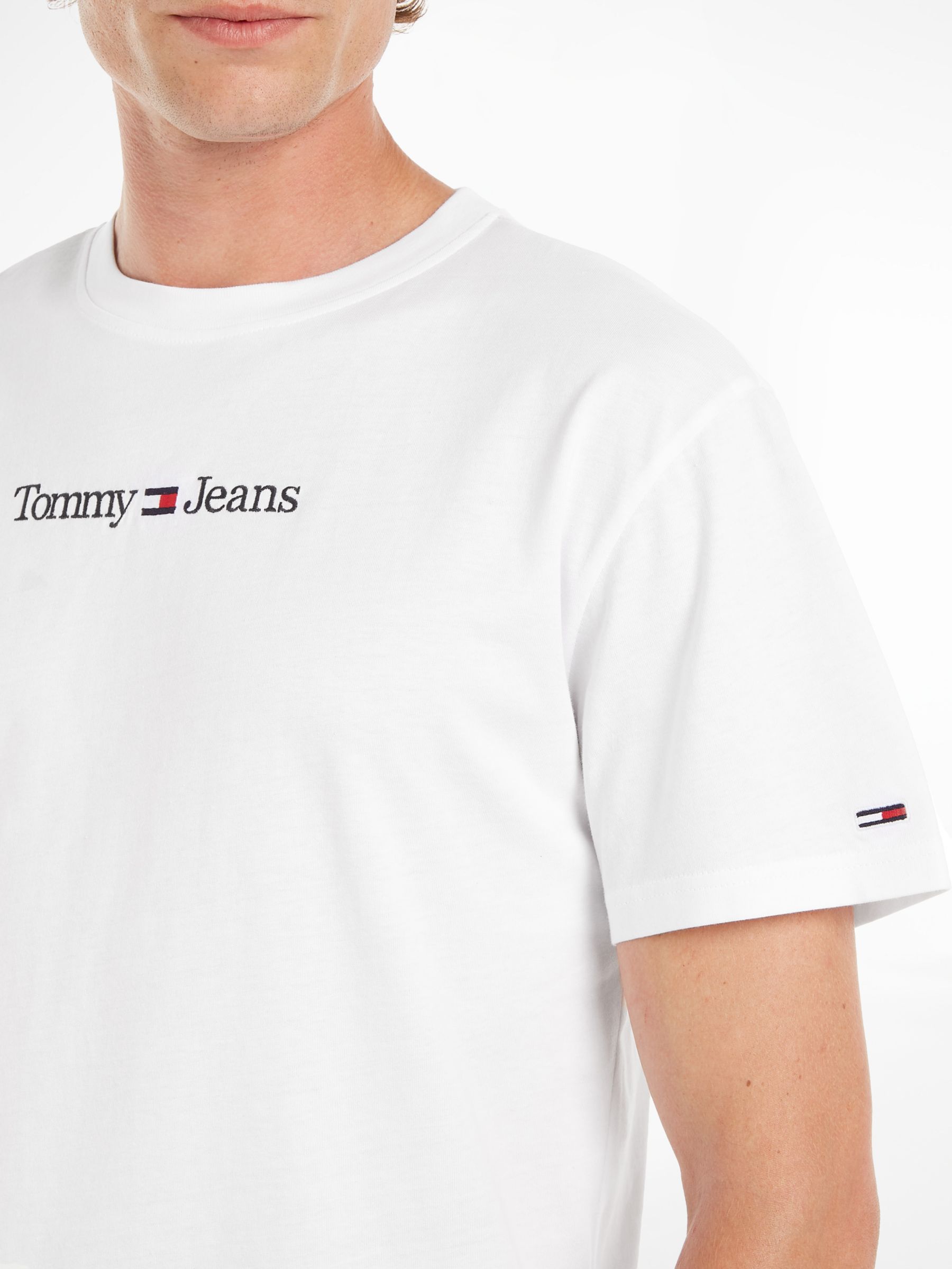 Tommy Jeans Classic Linear Deep T-Shirt, Rouge, Logo XS