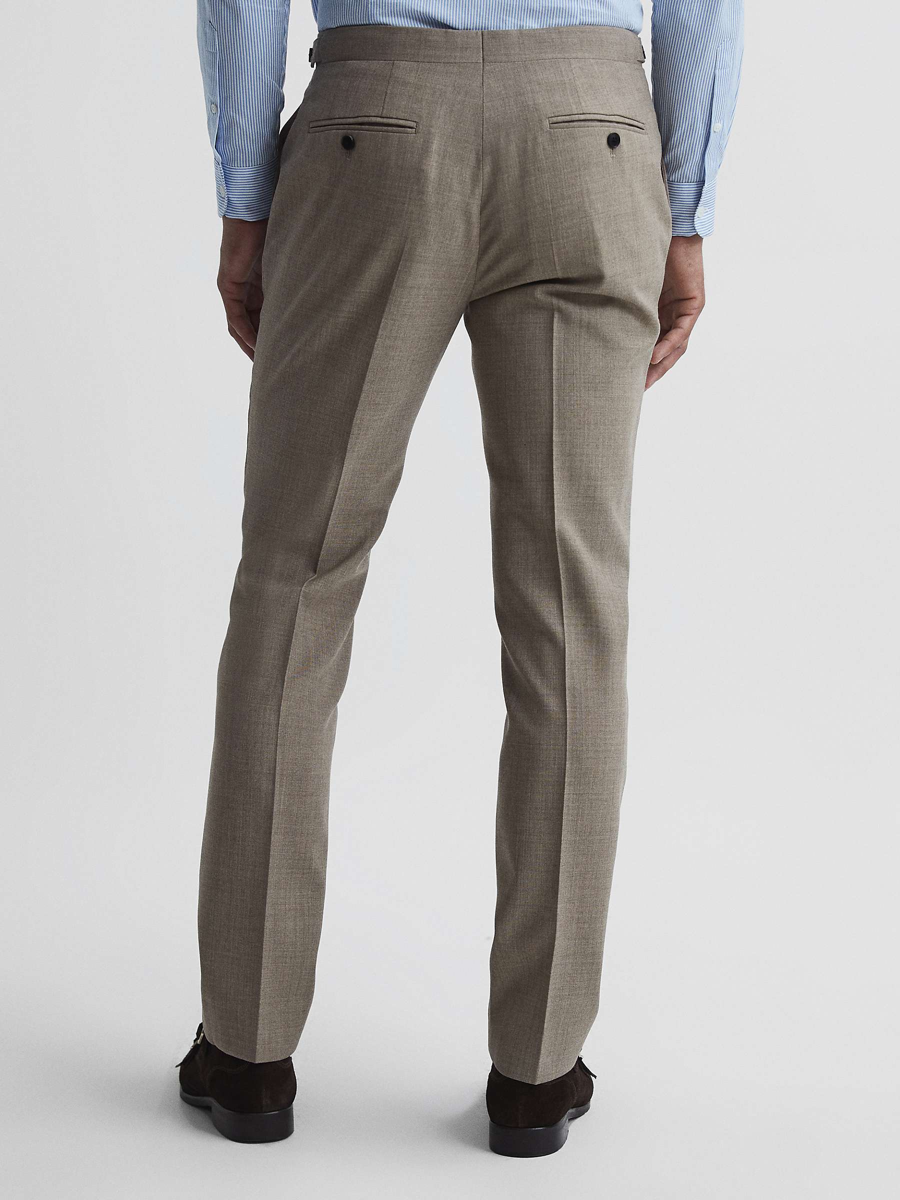 Reiss Rope Wool Suit Trousers, Light Brown at John Lewis & Partners