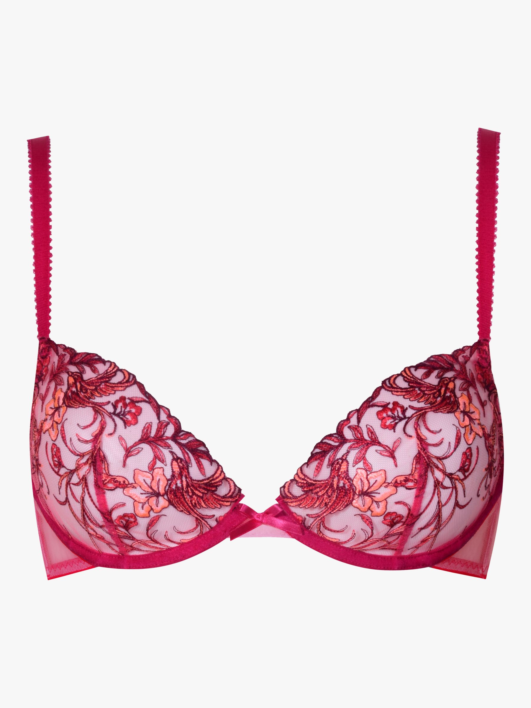 Myla Rose Atherstone Mews Plunge Bra, Red/Pink at John Lewis & Partners