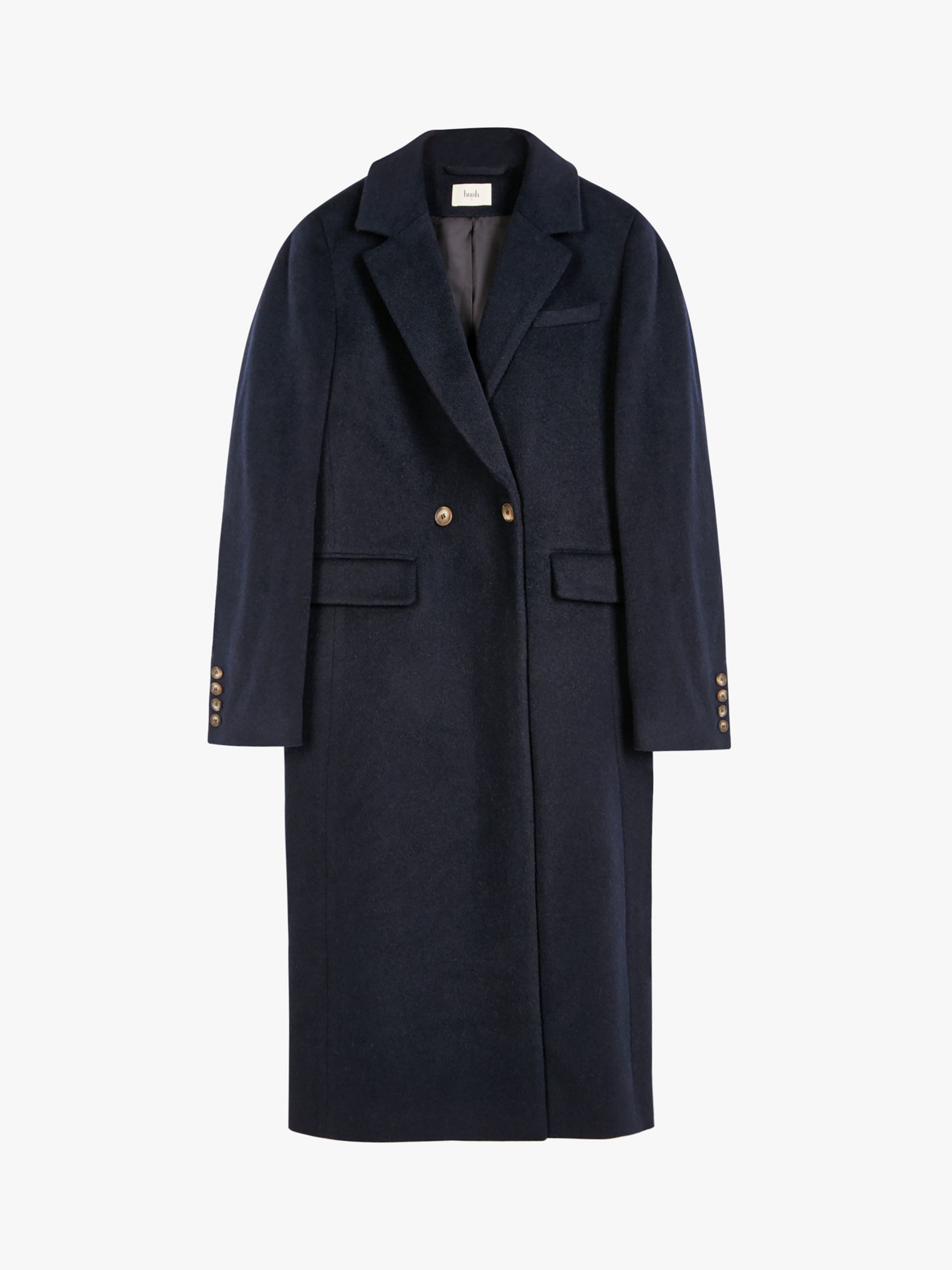 HUSH Poppy Wool Blend Coat, Dark Midnight