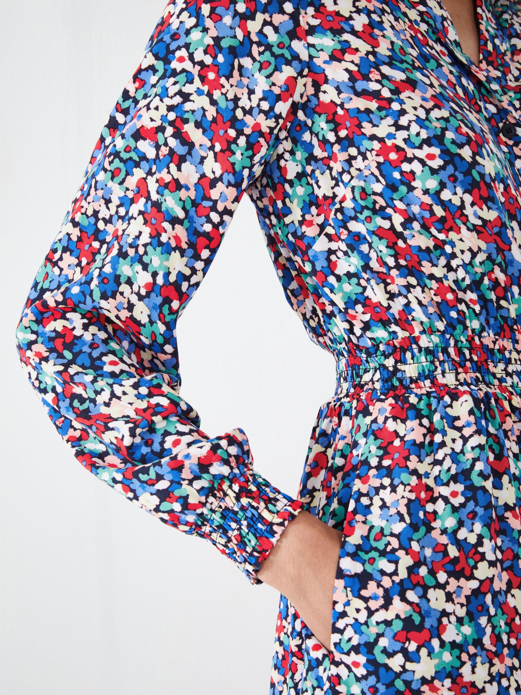 Buy HUSH Lyla Midi Shirt Dress, Pastel Ditsy Multi Online at johnlewis.com