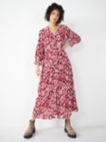 HUSH Jinni Ikat Print Midi Dress, Red/Multi