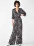 HUSH Mable Ikat Print Jumpsuit, Black