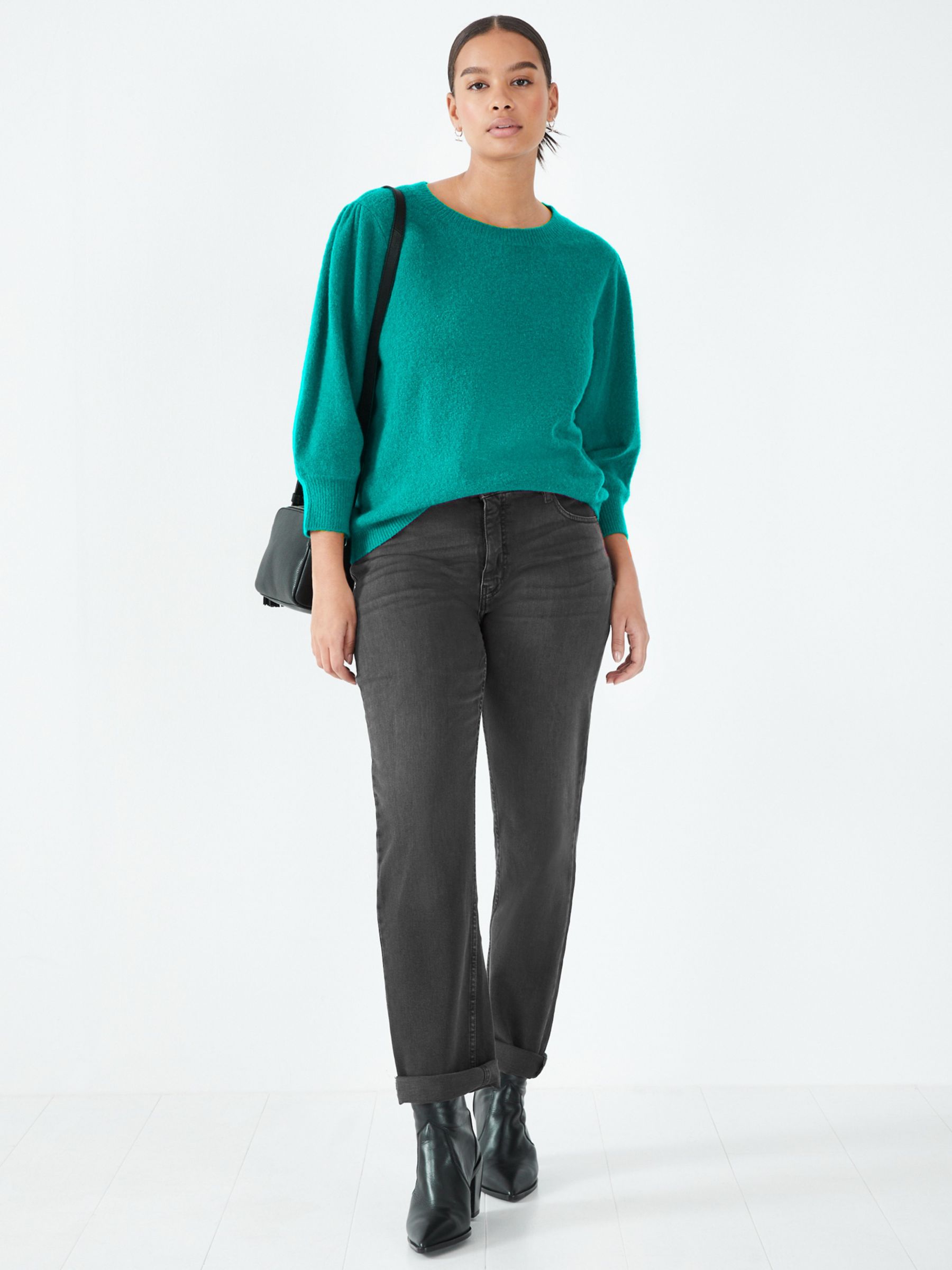 HUSH Hattie Crew Neck Jumper, Sea Green