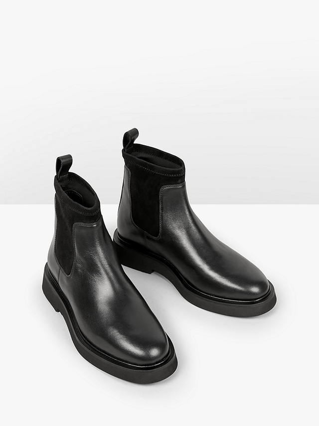 HUSH Eldon Leather Ankle Boots, Black