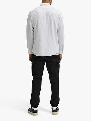 SELECTED HOMME Cotton Linen Blend Shirt, White
