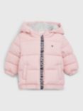 Tommy Hilfiger Baby Logo Zip Puffer Jacket, Pink