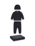 Tommy Hilfiger Baby Cable Knit Hat, Cardigan & Leggings Set, Desert Sky