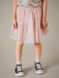 White Stuff Kids' Fiona Tulle Sequin Skirt, Mid Pink