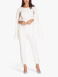 Adrianna Papell Knit Crepe Cape Jumpsuit, Ivory