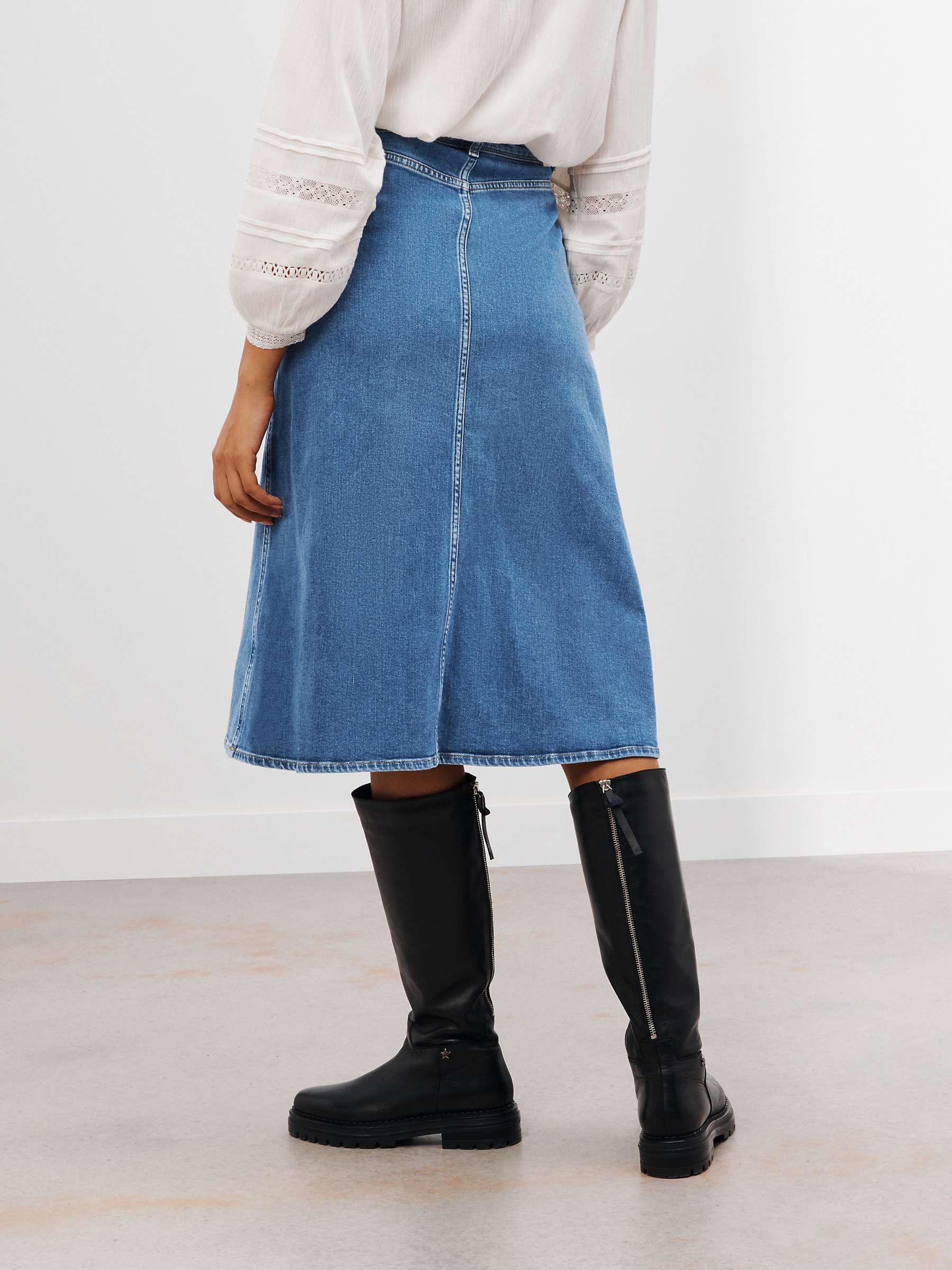 Buy AND/OR A-Line Denim Skirt, Blue Online at johnlewis.com