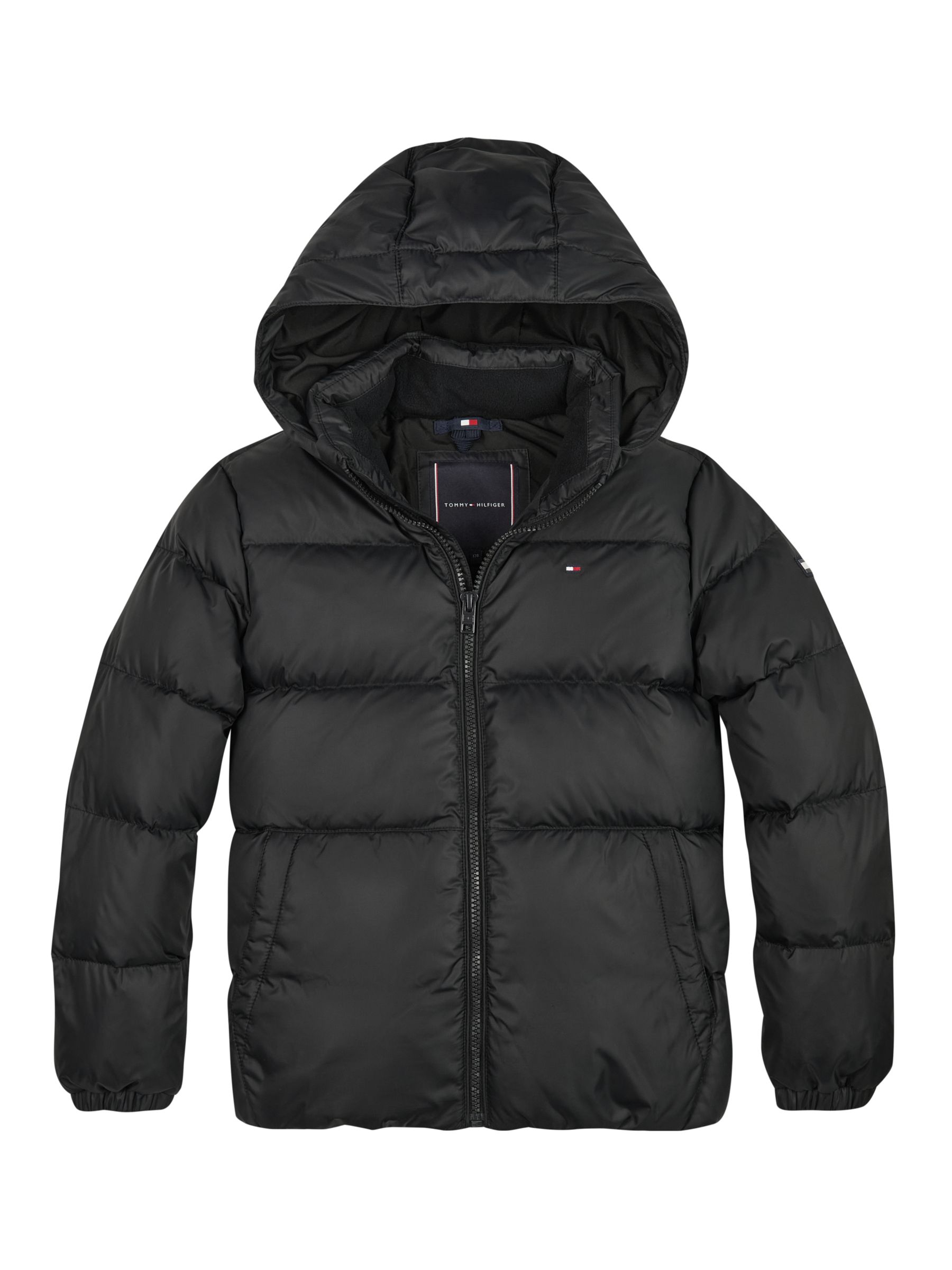 Tommy Hilfiger Kids' Essential Down Jacket, Black at John Lewis & Partners