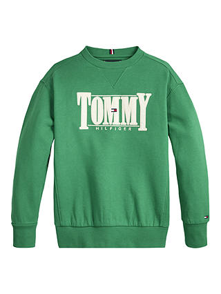 Tommy Hilfiger Kids' Cord Applique Jumper, Green Malachite