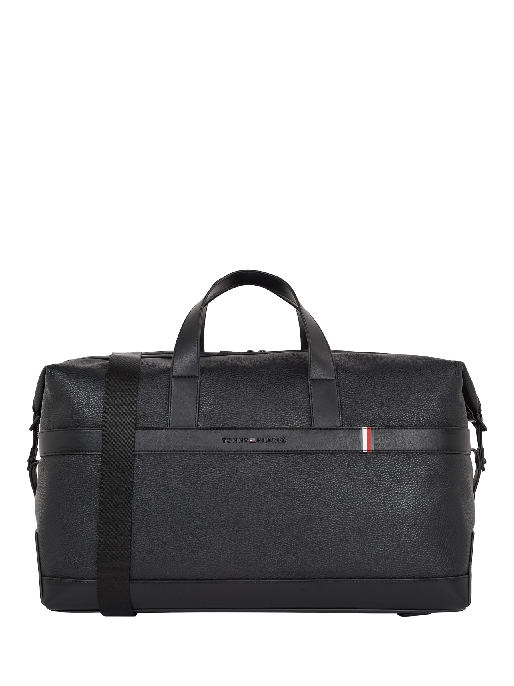 Tommy Central Faux Leather Weekend Duffle Bag, Black Lewis & Partners