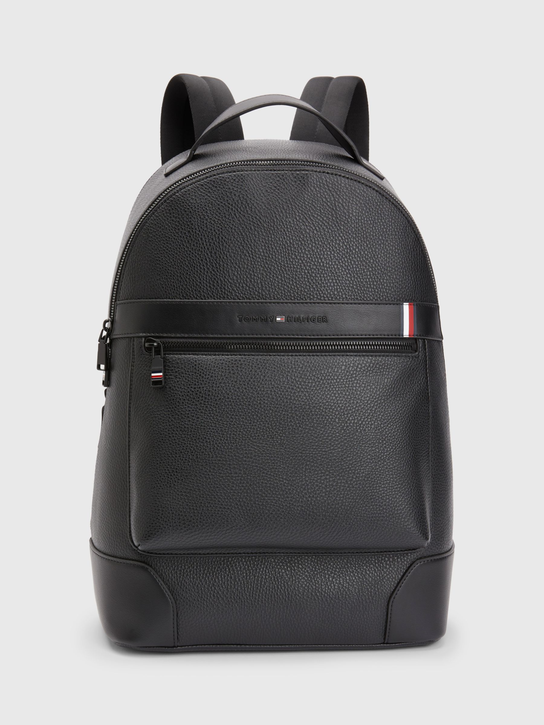 Tommy Hilfiger Central Plain Backpack, Black at John Lewis & Partners