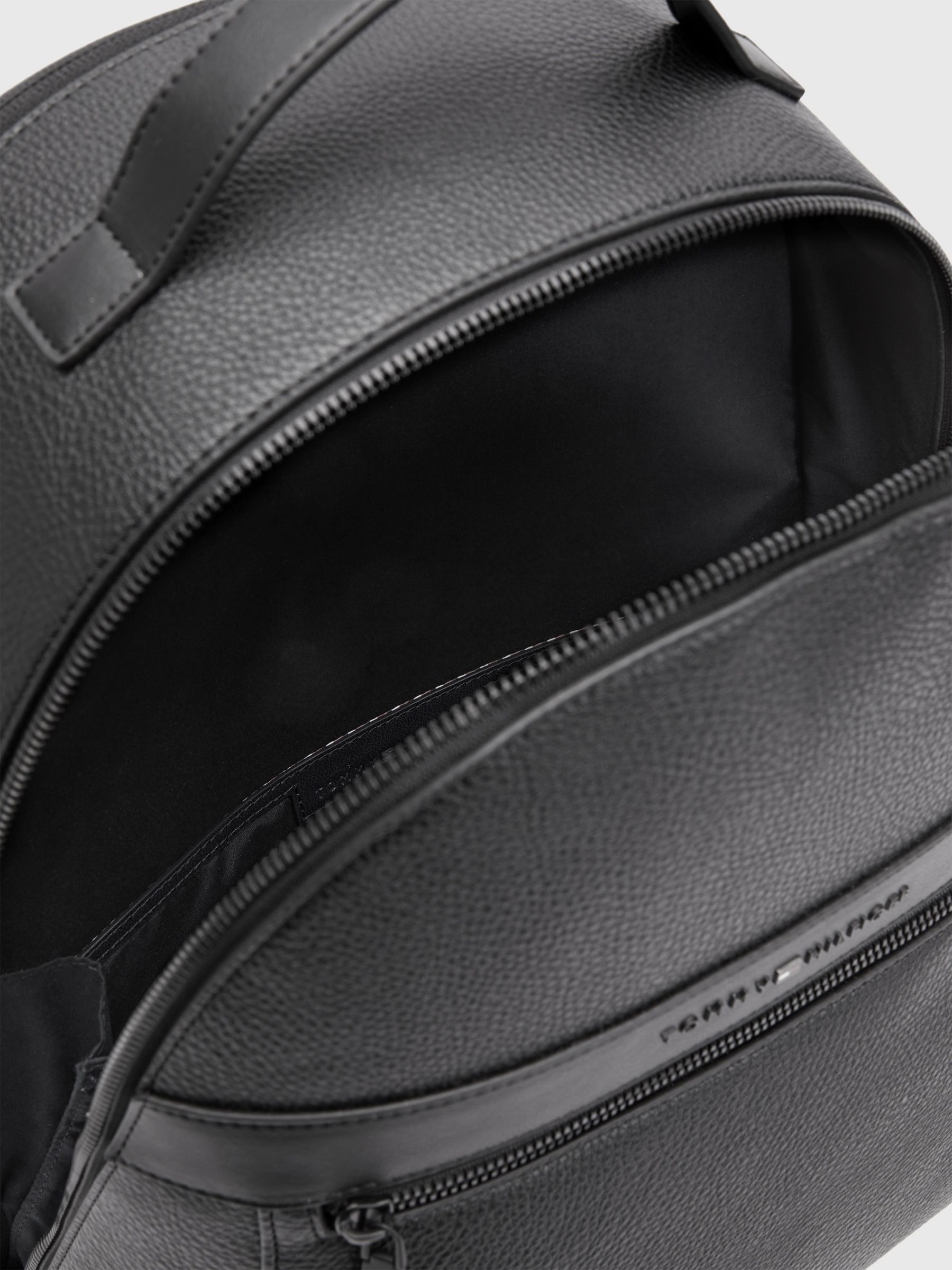 Tommy Hilfiger Central Plain Backpack, Black at John Lewis & Partners