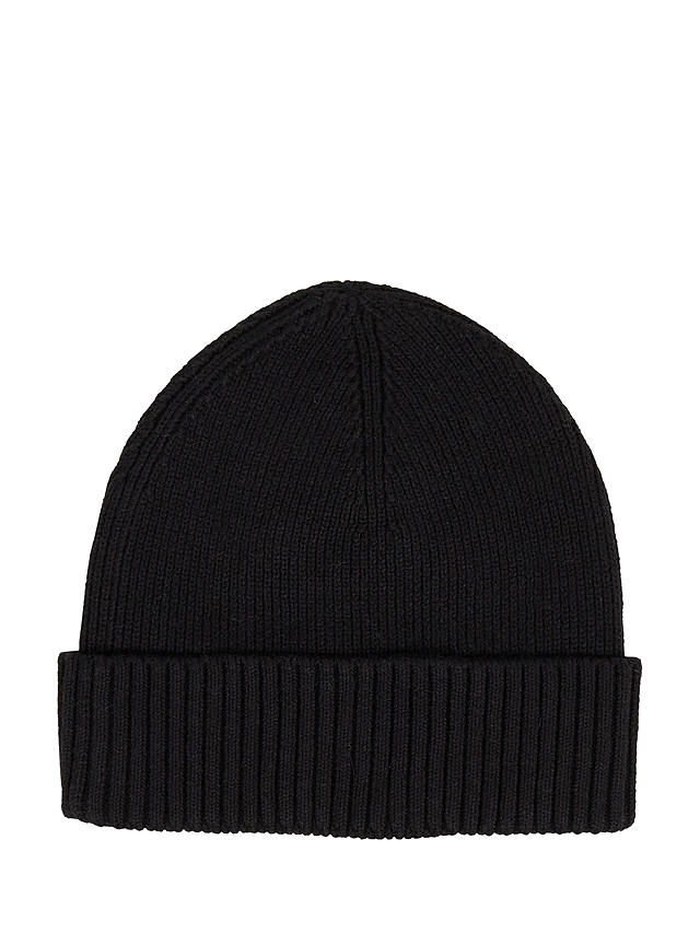 Tommy Hilfiger Essential Flag Cotton & Cashmere Knit Beanie Hat, Black