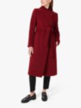 Hobbs Asher Wool and Cashmere Blend Wrap Coat, Vermillion Red