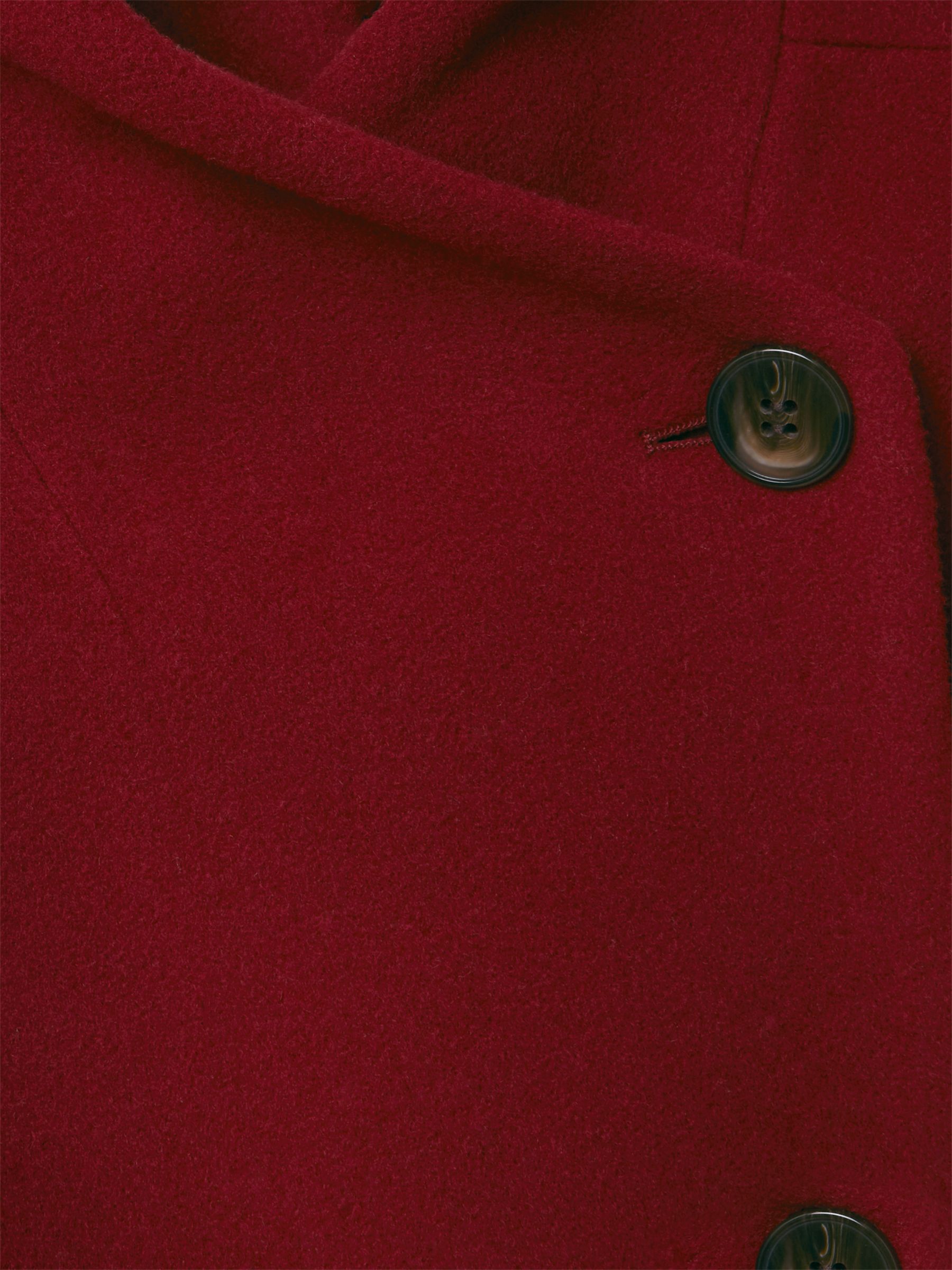 Hobbs Asher Wool and Cashmere Blend Wrap Coat, Vermillion Red at John ...