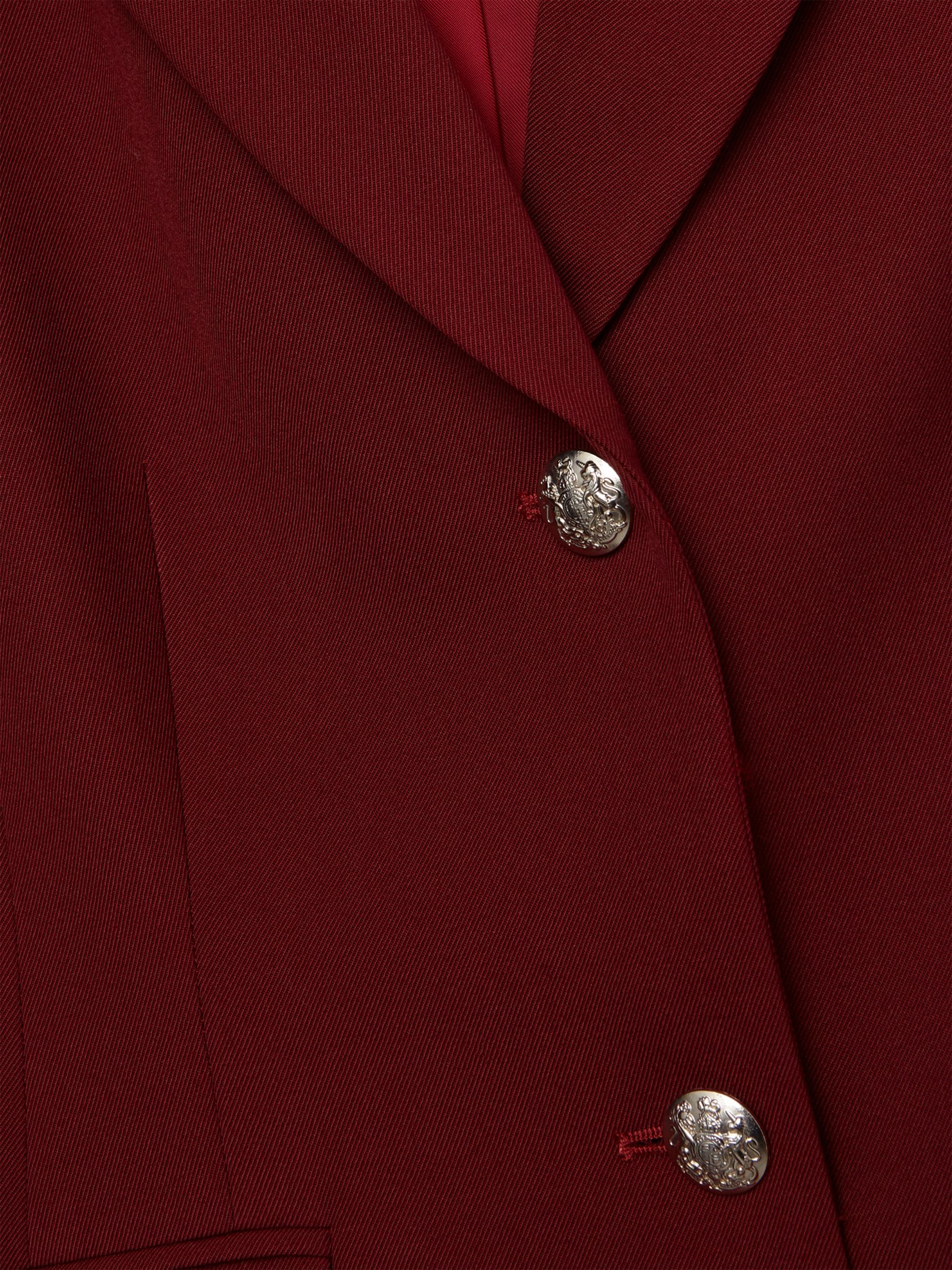 Hobbs Melody Twill Wool Blend Blazer, Deep Red at John Lewis & Partners