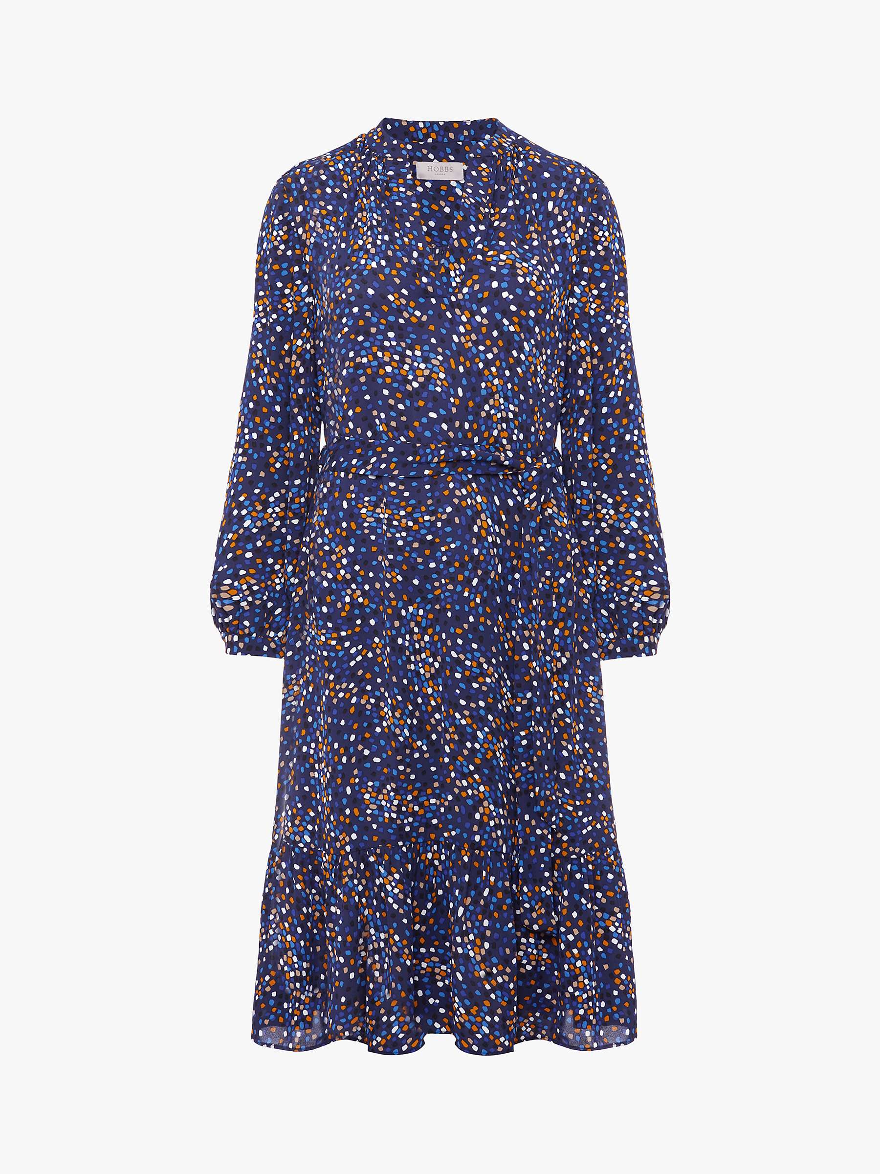 Hobbs Mallory Dress, Blue/Multi at John Lewis & Partners