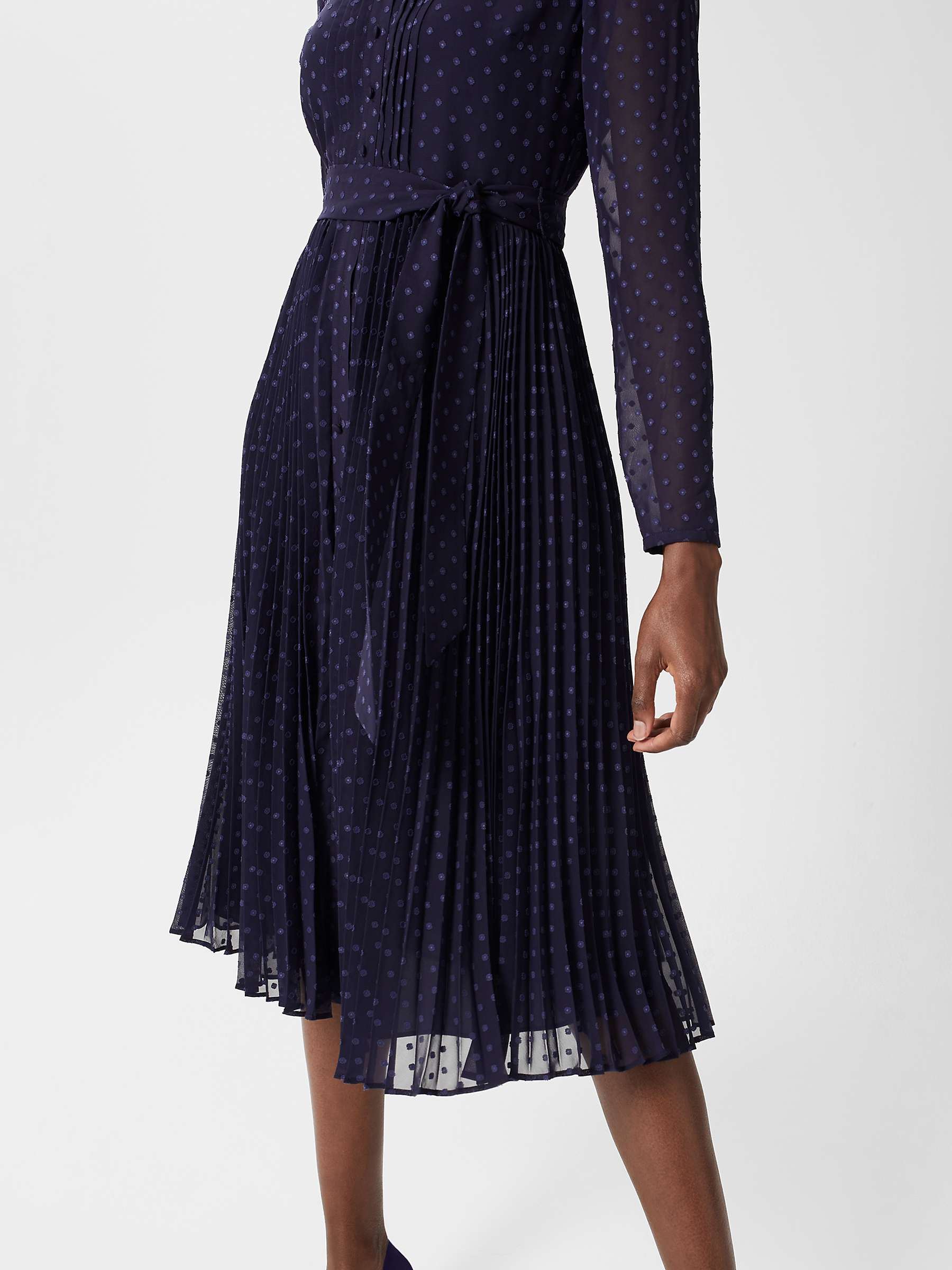 Buy Hobbs Alara Spot Print Dress, Navy Blue Online at johnlewis.com