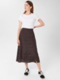 Hobbs Annette Spot Print Midi Skirt, Black/Multi, Black/Multi