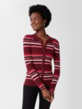 Hobbs Vera Stripe Knitted Top, Red/Multi