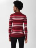 Hobbs Vera Stripe Knitted Top, Red/Multi