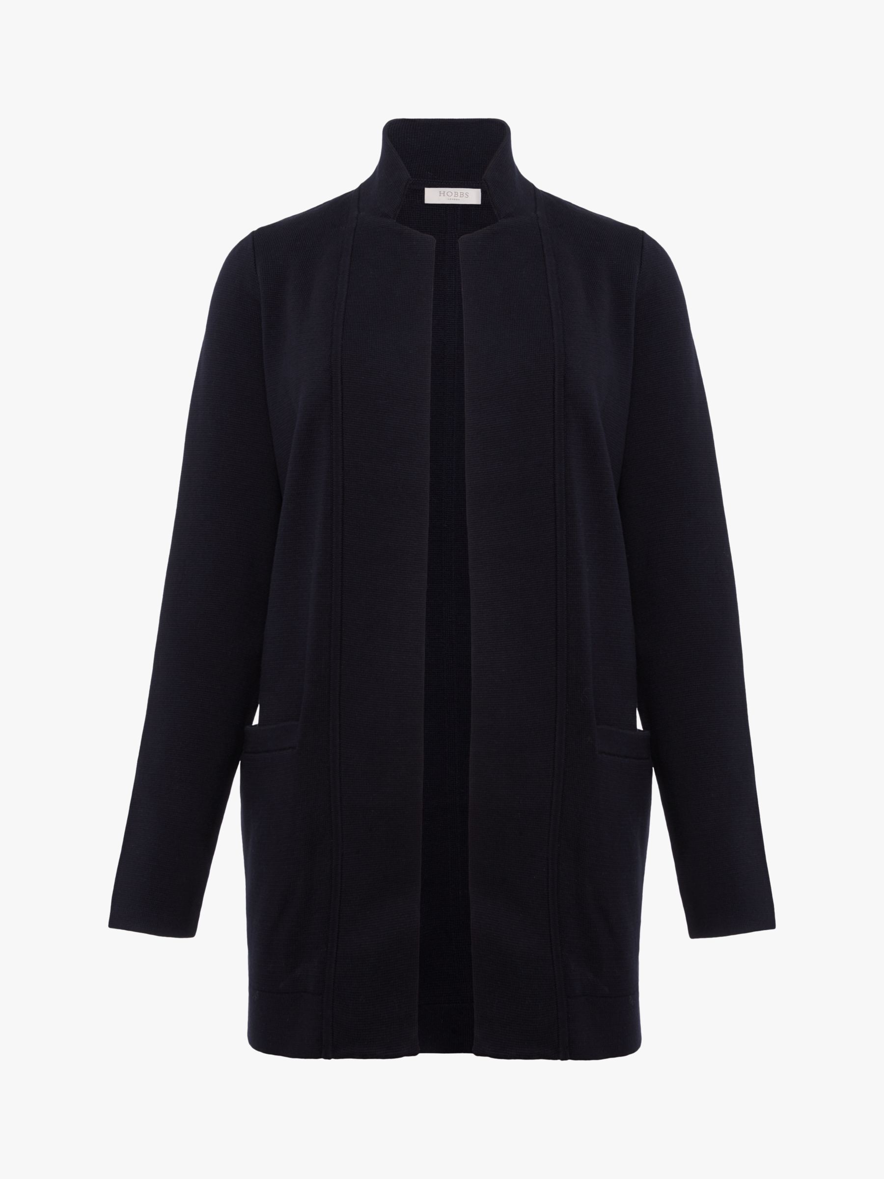 Hobbs Alexia Notch Neck Coatigan, Navy at John Lewis & Partners