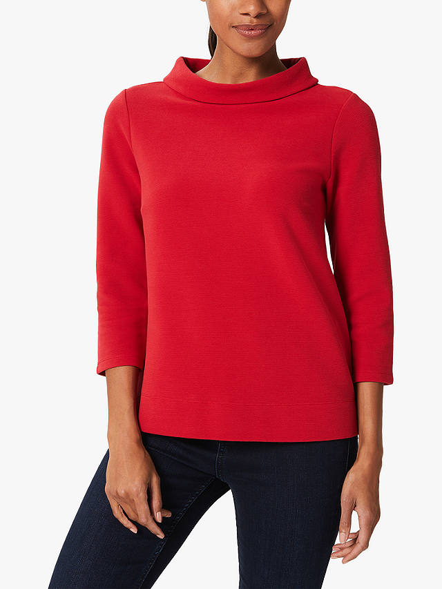 Hobbs Betsy Roll Neck Top, Cherry Red