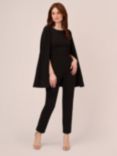 Adrianna Papell Knit Crepe Cape Jumpsuit, Black