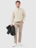 Rodd & Gunn Alton Ave Cotton Zip Mock Neck Jumper, Camel