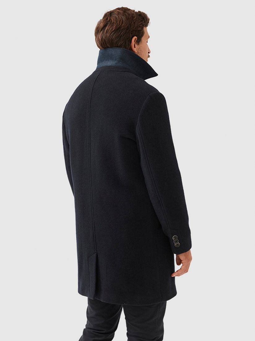 Rodd & Gunn Murchison Tailored Wool Blend Overcoat, Midnight, XS