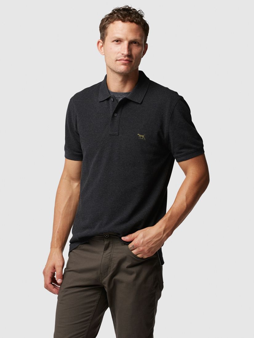 Rodd & Gunn Gunn Cotton Slim Fit Short Sleeve Polo Shirt, Charcoal, XS
