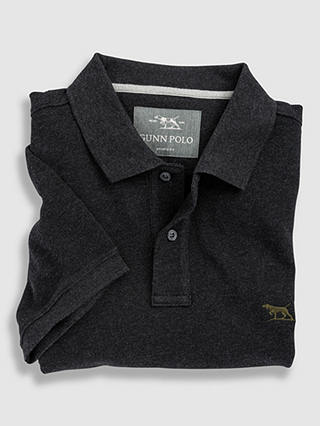 Rodd & Gunn Gunn Cotton Slim Fit Short Sleeve Polo Shirt, Charcoal