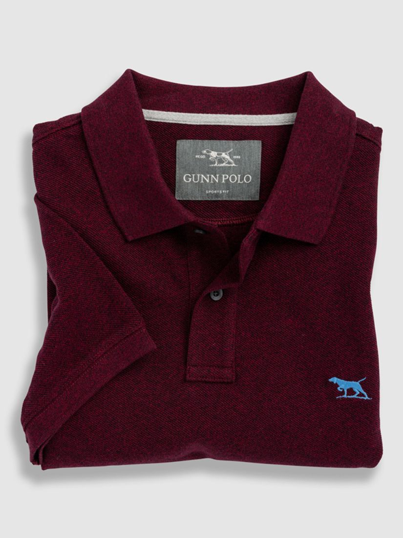 Rodd & Gunn Gunn Cotton Slim Fit Short Sleeve Polo Shirt, Garnet, XS