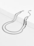 HUSH Aster Snake Chain Layered Necklace, Silver