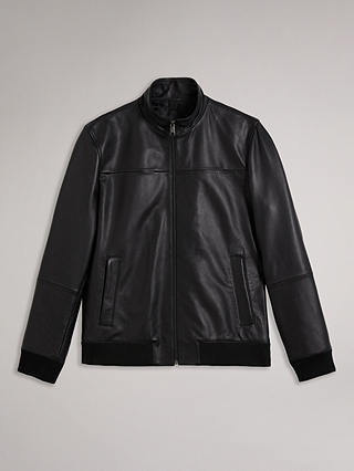 Ted Baker Leadon Leather Jacket, Black