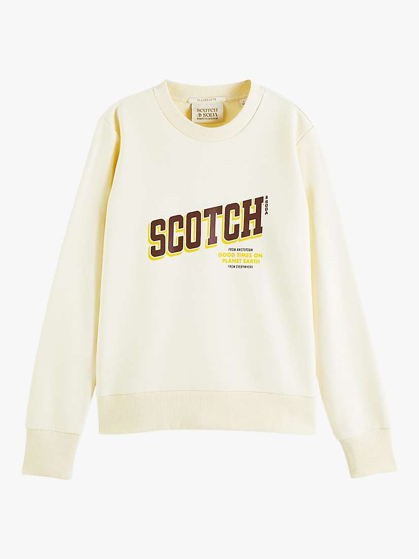 Scotch & Soda Girls Crew Neck Sweat with Work Out Artwork Sweatshirt 