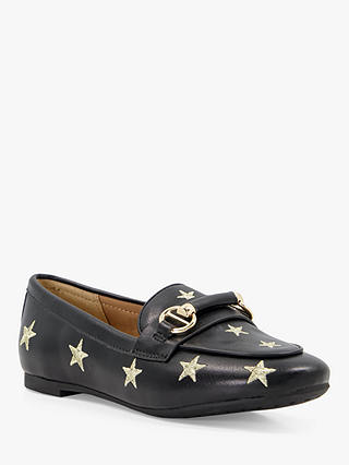 Dune Kids' Gia Star-Motif Loafer School Shoes