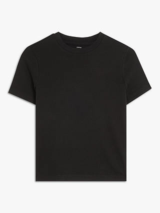 John Lewis Organic Cotton Short Sleeve Crew Neck T-Shirt, Black