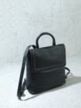 Mint Velvet Ottilie Leather Backpack, Black