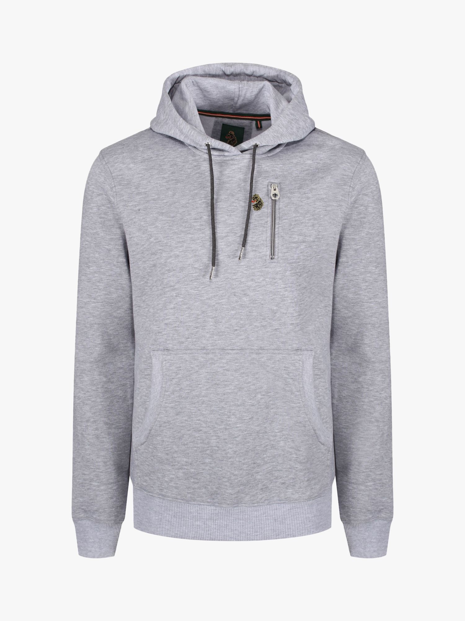 LUKE 1977 Los Angeles Hoodie, Mid Marl Grey at John Lewis & Partners